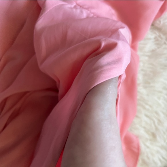 1.STATE Puff Sleeve Tiered Mini Dress – V-Neck – Pink – Size S - Picture 12 of 15